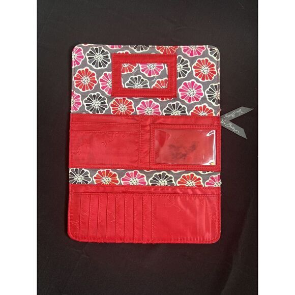 Vera Bradley Retired 2014  Cherry Blossom Pink & Gray Floral Tri-Fold‎ Wallet - Picture 7 of 11